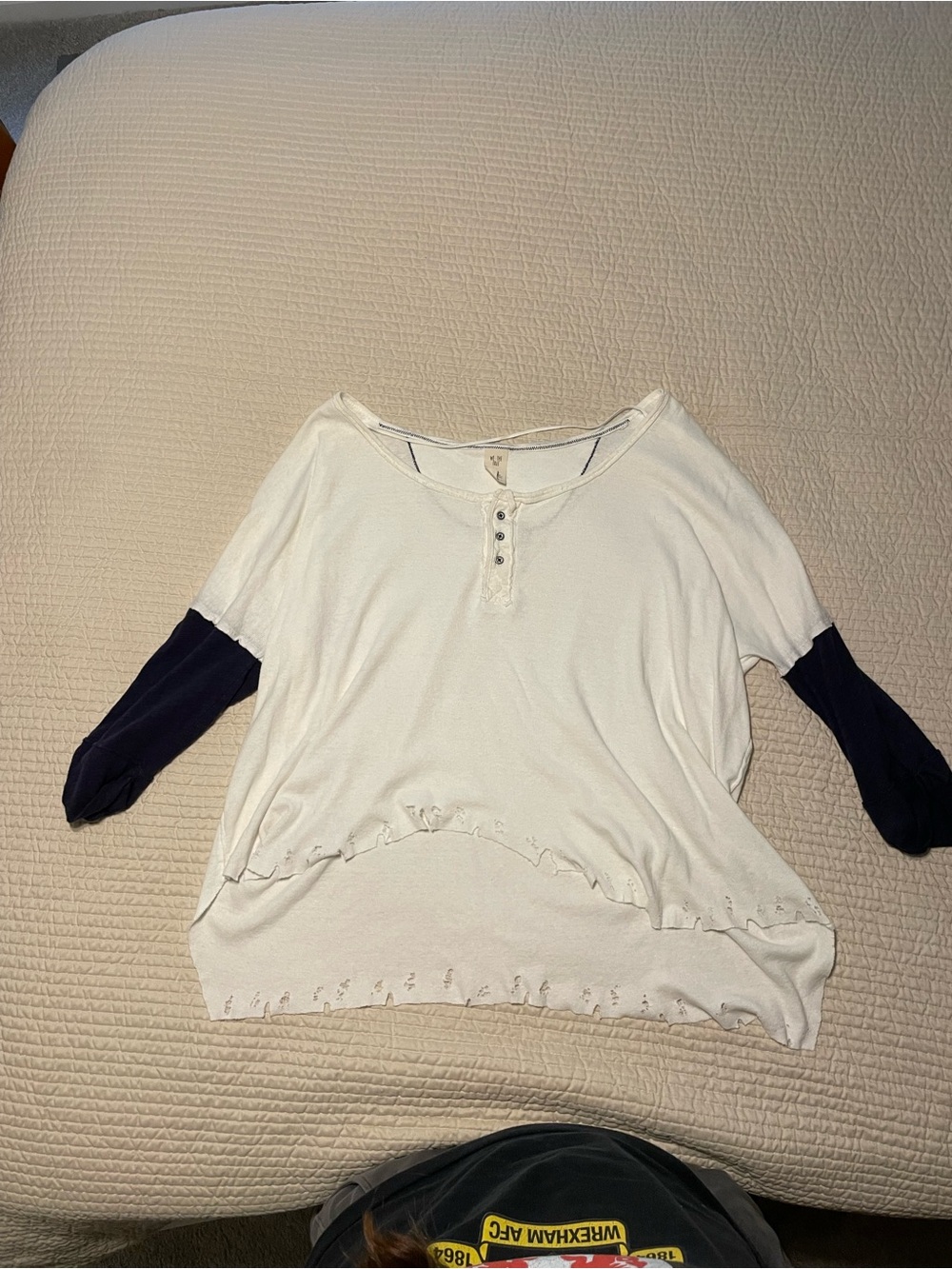 Free people distressed baseball shirt. Size M
